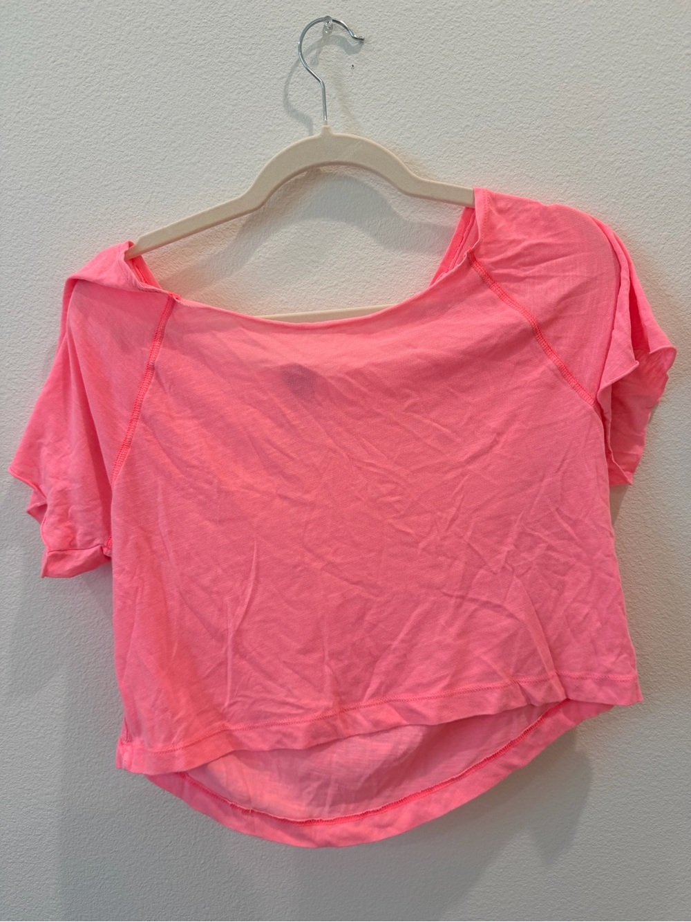 Victoria's Secret Neon Pink Short Sleeve Crop Top
